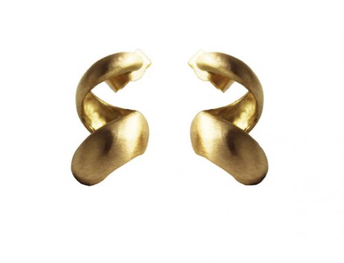 Whirlwind 18Ct yellow gold brushed finished earring ER-G010-Daniel Gallie