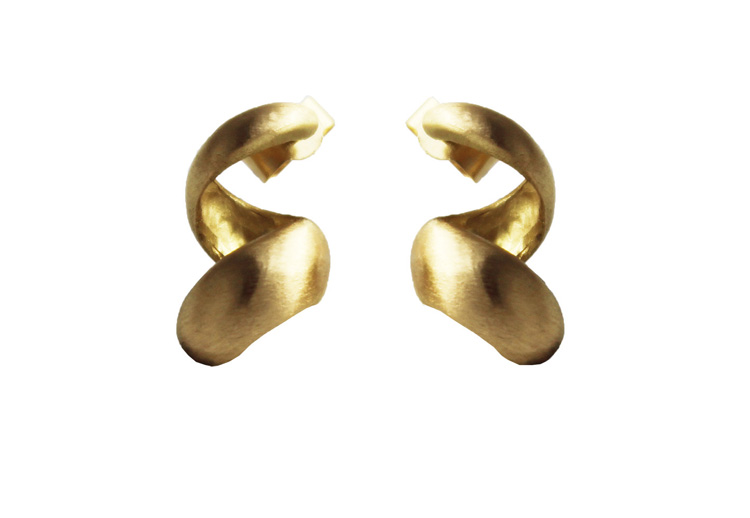 Whirlwind 18Ct yellow gold brushed finished earring ER-G010-Daniel Gallie